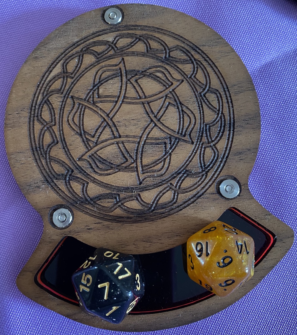 Close up of dice coasters