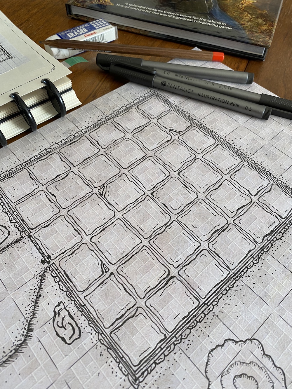 Photo of a map withe a drawing