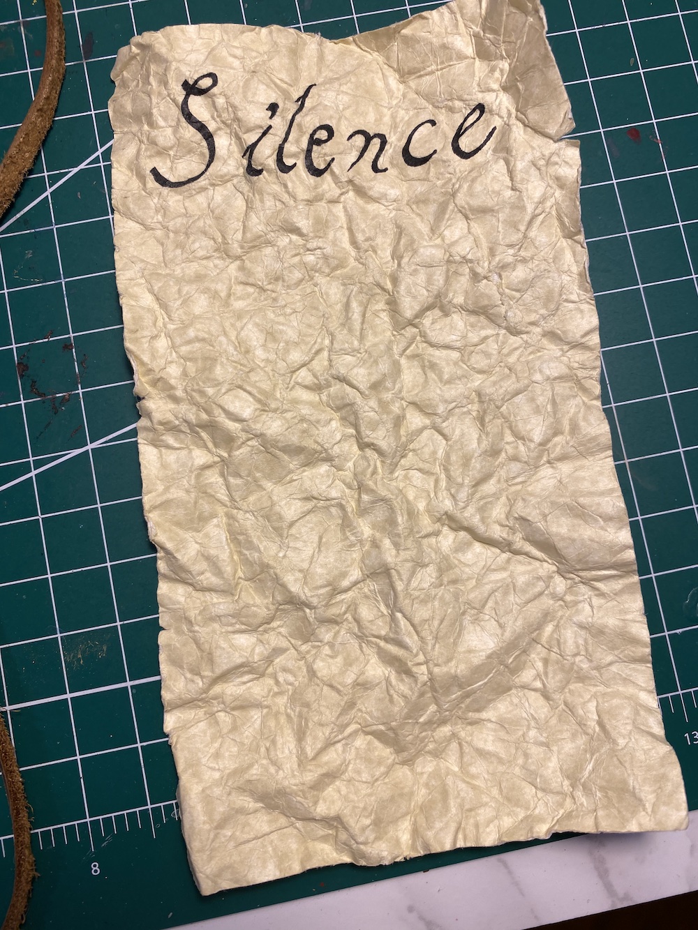 The smoothed out paper.