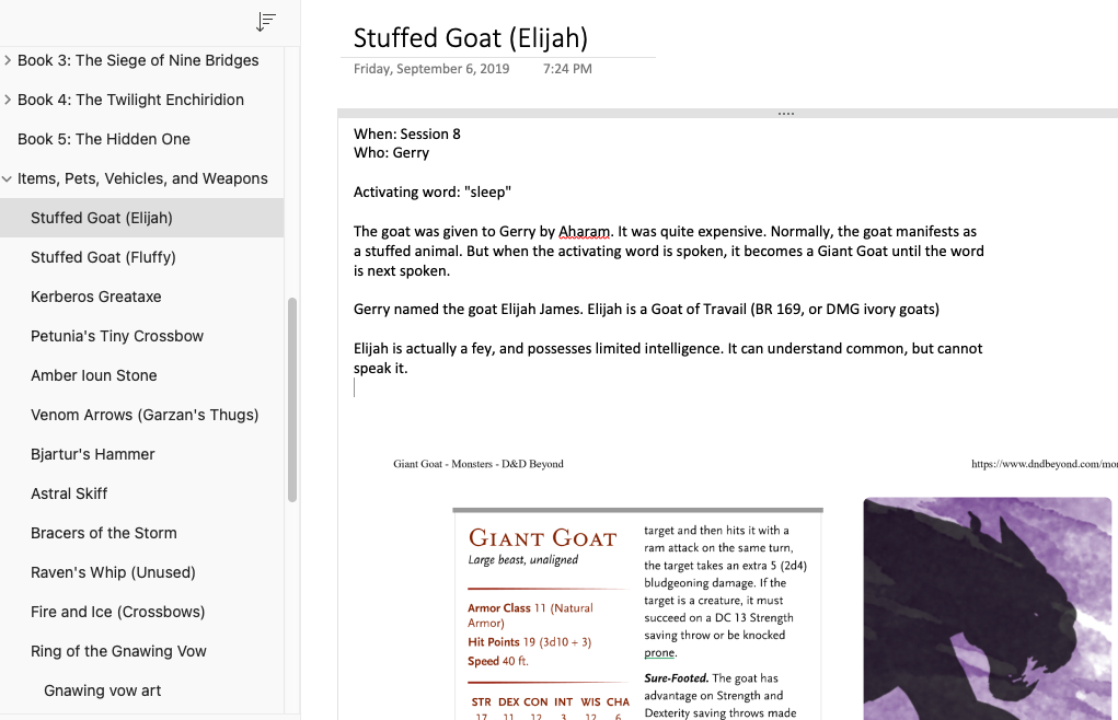 image of the items folder